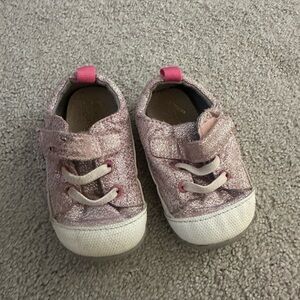 See Kai run pink glitter sparkle walker sneaker